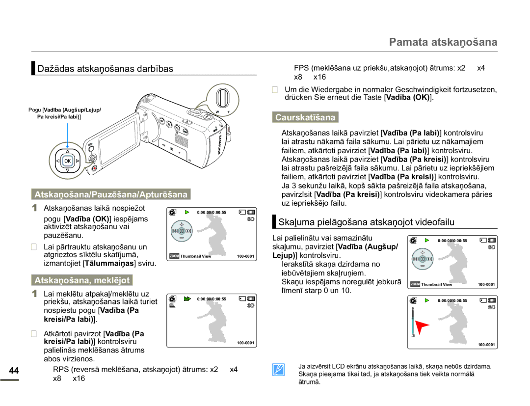 Samsung SMX-F70BP/EDC manual DåƗGDVDWVNDƼRãDQDVGDUEƯEDV, 6NDƺXPDSLHOƗJRãDQDDWVNDƼRMRWYLGHRIDLOX, NUHLVL3DODEL 