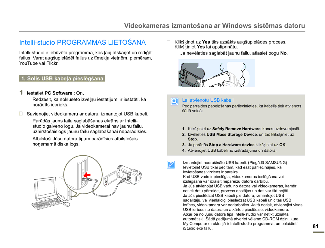 Samsung SMX-F70BP/EDC manual 9LGHRNDPHUDVLPDQWRãDQDDULQGRZVVLVWƝPDVGDWRUX, QWHOOLVWXGLR352*5$00$6/,72â$1$ 