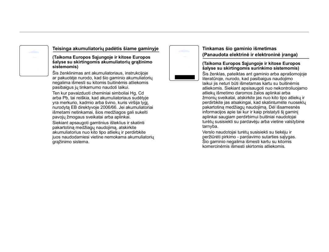 Samsung SMX-F70BP/EDC manual Vlvwhprplv, 7HQNXUSDYDLGXRWLFKHPLQLDLVLPEROLDL+J&G, 7LQNDPDVãLRJDPLQLRLãPHWLPDV 