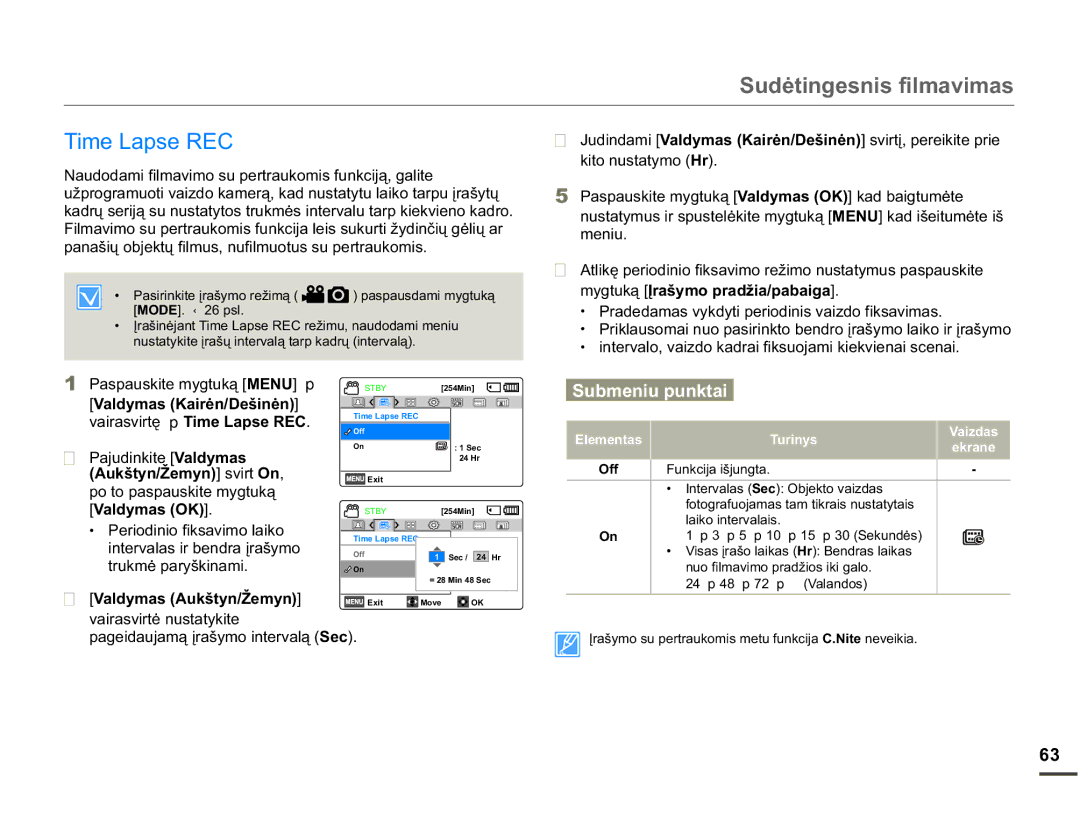 Samsung SMX-F70BP/EDC manual 7LPH/DSVH5, SDQDãLǐREMHNWǐILOPXVQXILOPXRWXVVXSHUWUDXNRPLV, 3DMXGLQNLWH9DOG\PDV 