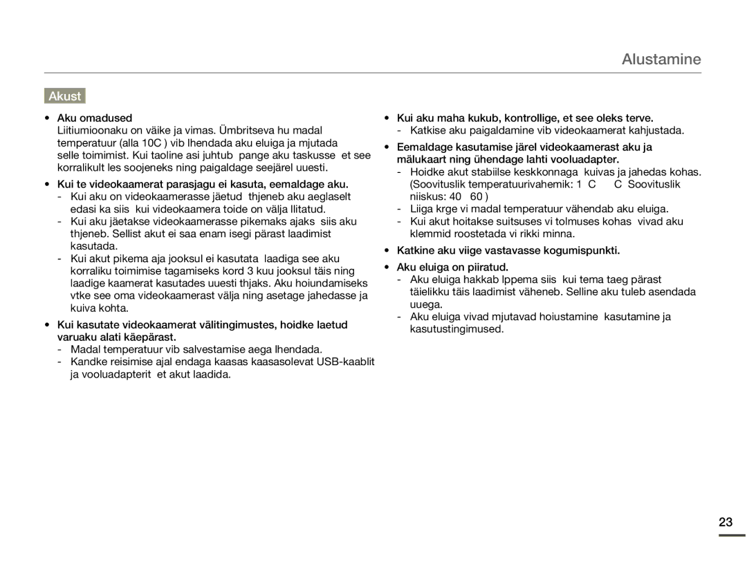 Samsung SMX-F70BP/EDC manual Akust 