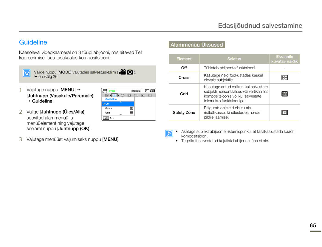 Samsung SMX-F70BP/EDC manual Guideline 