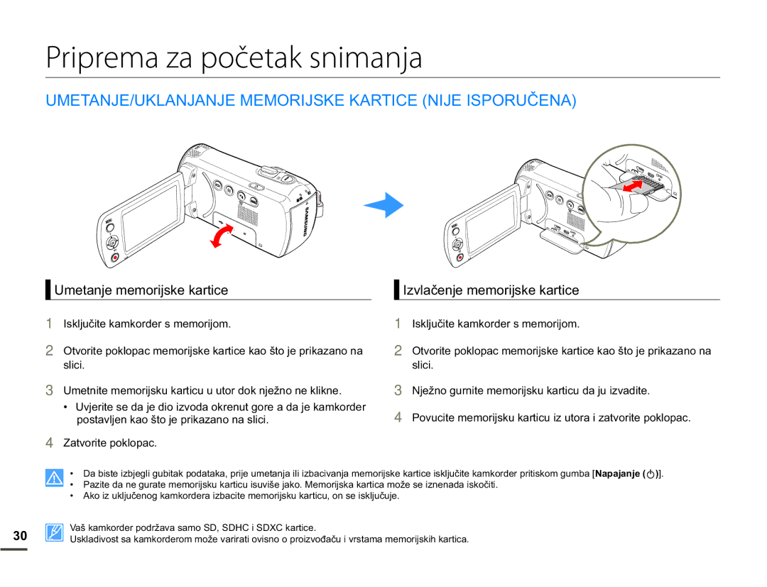 Samsung SMX-F70BP/EDC Priprema za početak snimanja, 807$1-8./$1-$1-0025,-6..$57,&1,-,63258ý1$, =DwyrulwhSrnorsdf 