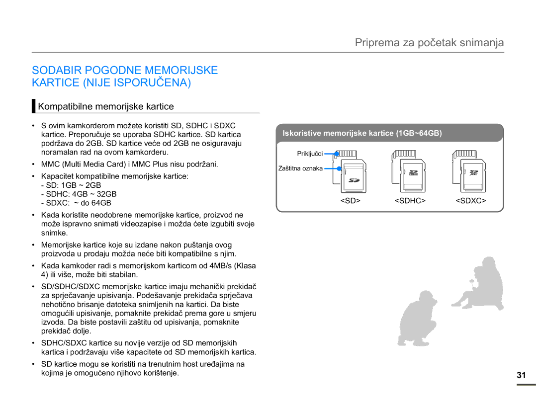 Samsung SMX-F70BP/EDC manual Sodabir Pogodne Memorijske, $57,&1,-,63258ý1$, RpsdwleloqhPhprulmvnhNduwlfh 