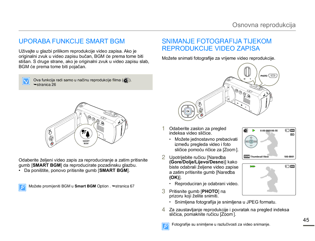 Samsung SMX-F70BP/EDC manual 8325$%$81.&,-60$57%*0, Snimanje Fotografija Tijekom, 53528.&,-9,2=$3,6$ 