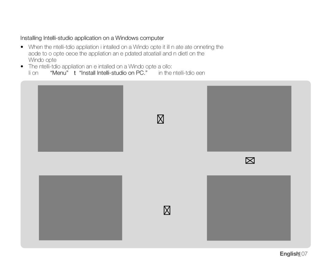 Samsung SMX-K400BN, SMX-K400SN, SMX-K400LN Installing Intelli-studio application on a Windows computer, English107 