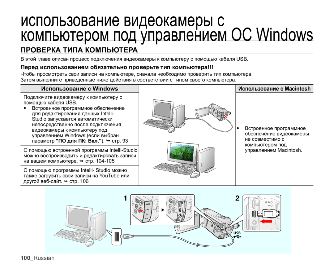 Samsung SMX-K45BP/XER, SMX-K40BP/XEB manual ɈɊɈȼȿɊɄȺɌɂɉȺɄɈɆɉɖɘɌȿɊȺ, ɁɫɩɨɥɶɡɨɜɚɧɢɟɫLQGRZV, Ɂɫɩɨɥɶɡɨɜɚɧɢɟɫ0DFLQWRVK 