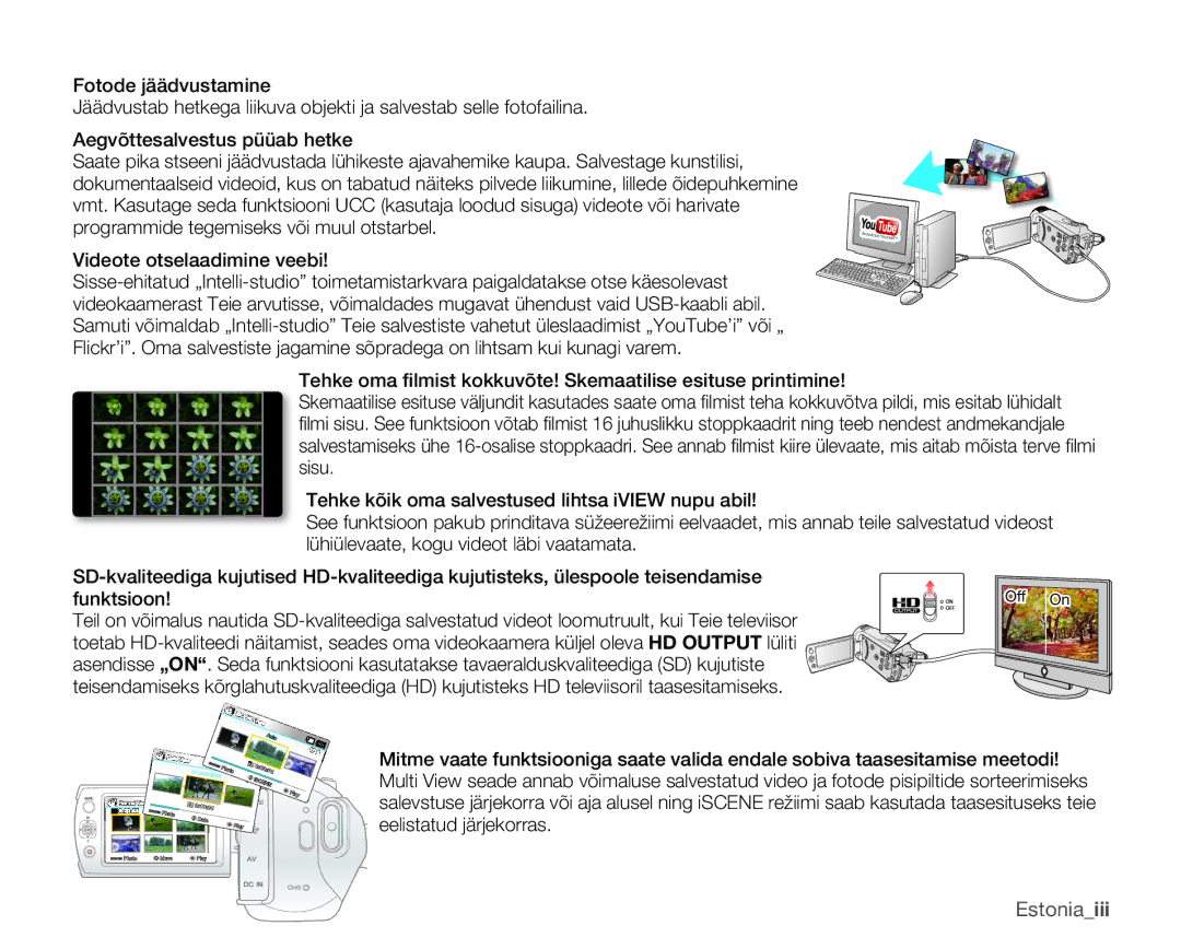 Samsung SMX-K40BP/XEB manual Estoniaiii, Funktsioon 