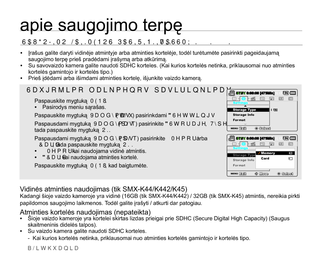 Samsung SMX-K40BP/XEB manual $8*2-,02/$,.01263$6,5,1.,0$67,.60..., 6DXJRMLPRODLNPHQRVSDVLULQNLPDV 