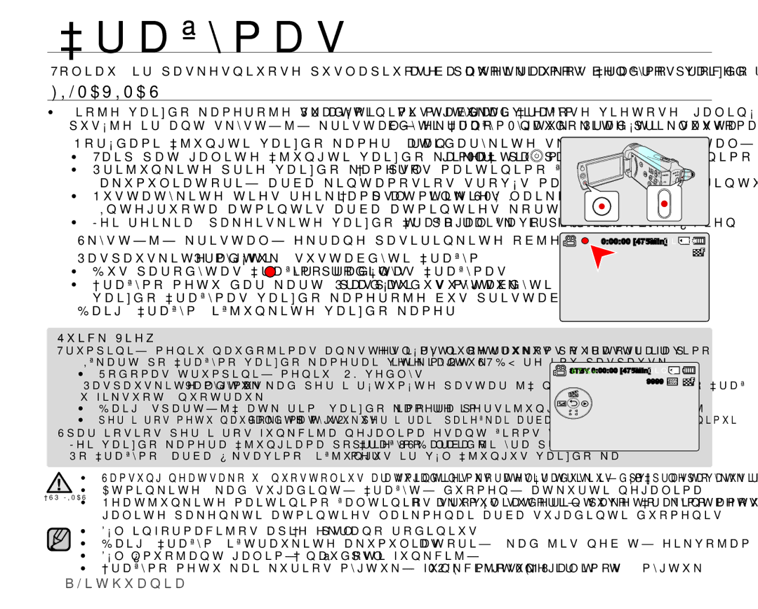 Samsung SMX-K40BP/XEB manual $9,0$6, B/Lwkxdqld,  3DVSDXVNLWHP\JWXNą3UDGơWLVXVWDEG\WLƳUDã\Pą 