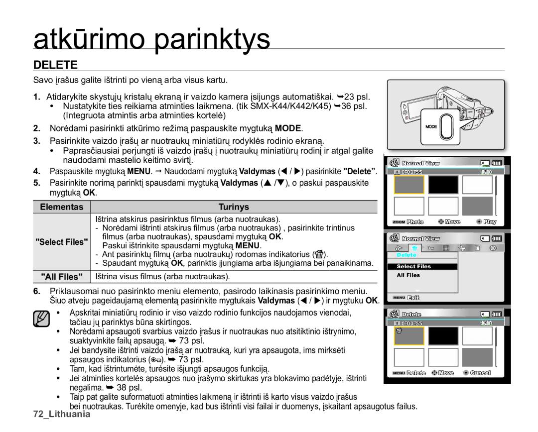 Samsung SMX-K40BP/XEB manual Delete, B/Lwkxdqld, QdxgrgdplPdvwholrNhlwlprVyluwƴ, DSVDXJRVLQGLNDWRULXV  ²SVO 