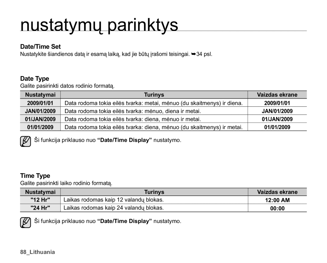 Samsung SMX-K40BP/XEB manual Date/Time Set, B/Lwkxdqld 