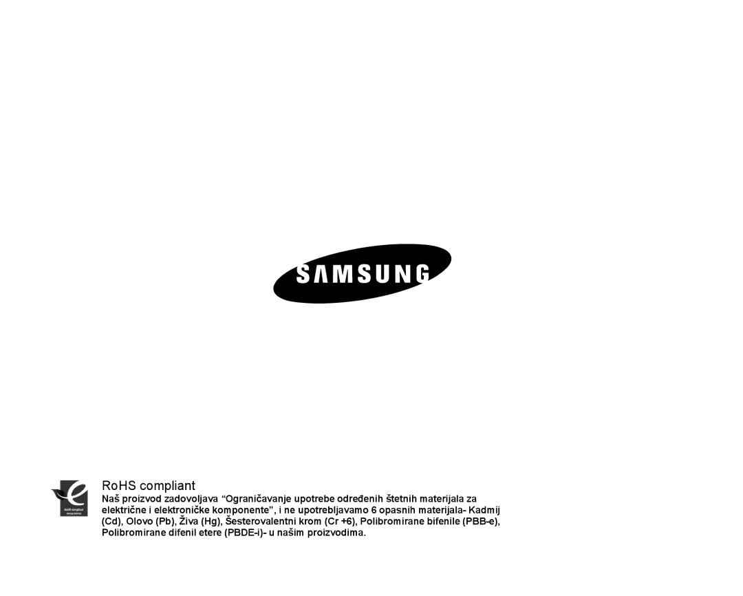 Samsung SMX-K40SP/EDC, SMX-K40BP/EDC, SMX-K44LP/EDC manual RoHS compliant 