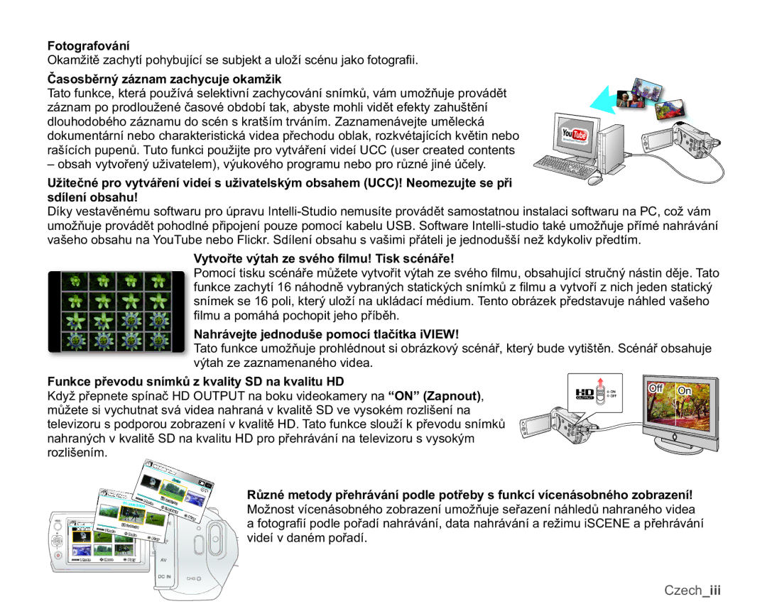 Samsung SMX-K40BP/EDC manual RWRJUDIRYiQt, ÝDVRVEČUQêiQDPDFK\FXMHRNDPåLN, WYRĜWHYêWDKHVYpKR¿OPX7LVNVFpQiĜH 