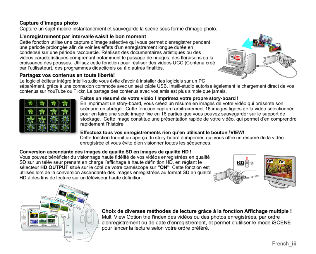 Samsung SMX-K400BP/EDC, SMX-K40SP/EDC manual Capture d’images photo, ’enregistrement par intervalle saisit le bon moment 