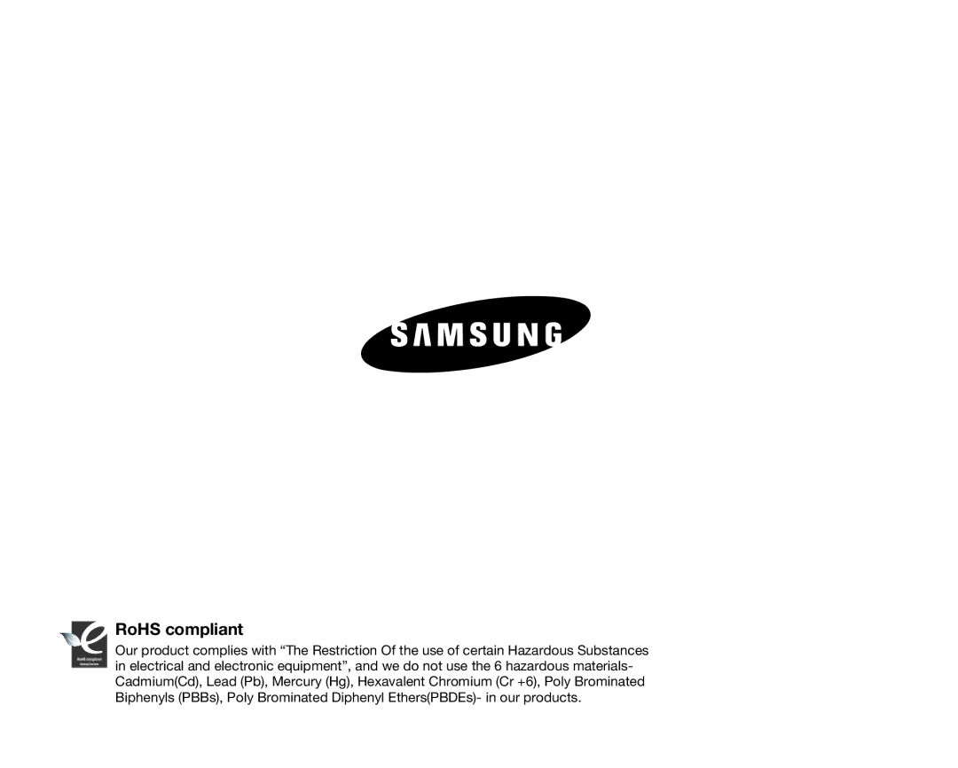 Samsung SMX-K44BP/XER, SMX-K40SP/EDC, SMX-K45BP/EDC, SMX-K40LP/EDC, SMX-K400BP/EDC, SMX-K44BP/EDC, SMX-K40BP/EDC RoHS compliant 