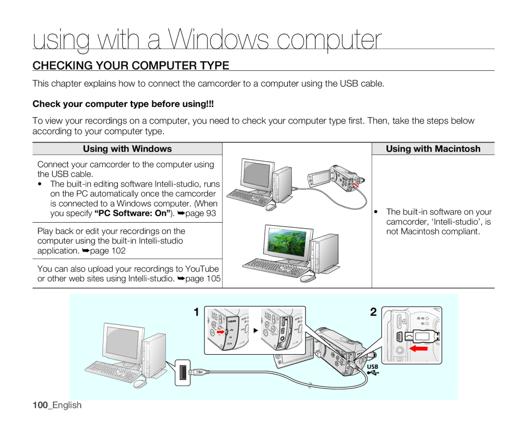 Samsung SMX-K45LN, SMX-K44SN Checking Your Computer Type, Check your computer type before using, Using with Windows 