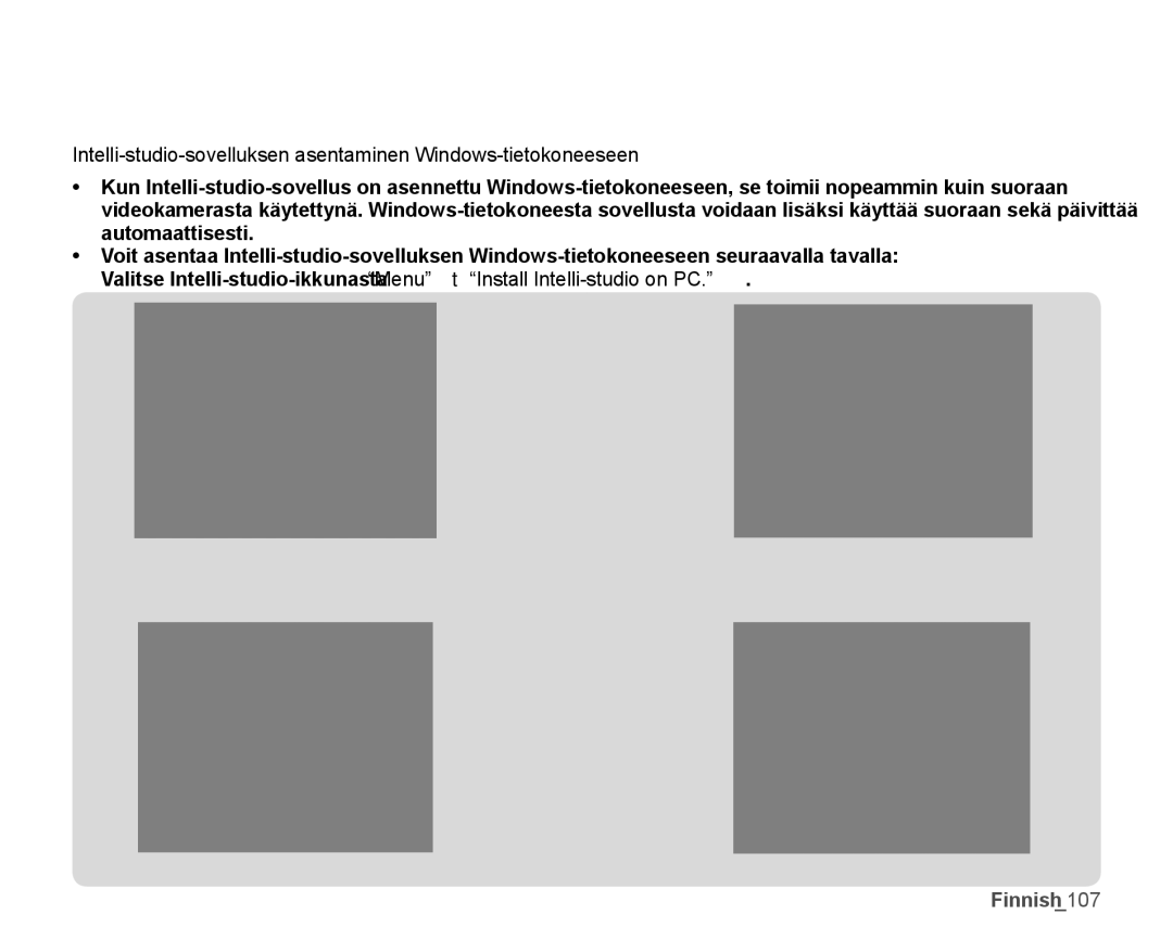 Samsung SMX-K40LP/EDC, SMX-K45BP/EDC, SMX-K40BP/EDC, SMX-K45LP/EDC manual Finnish107 