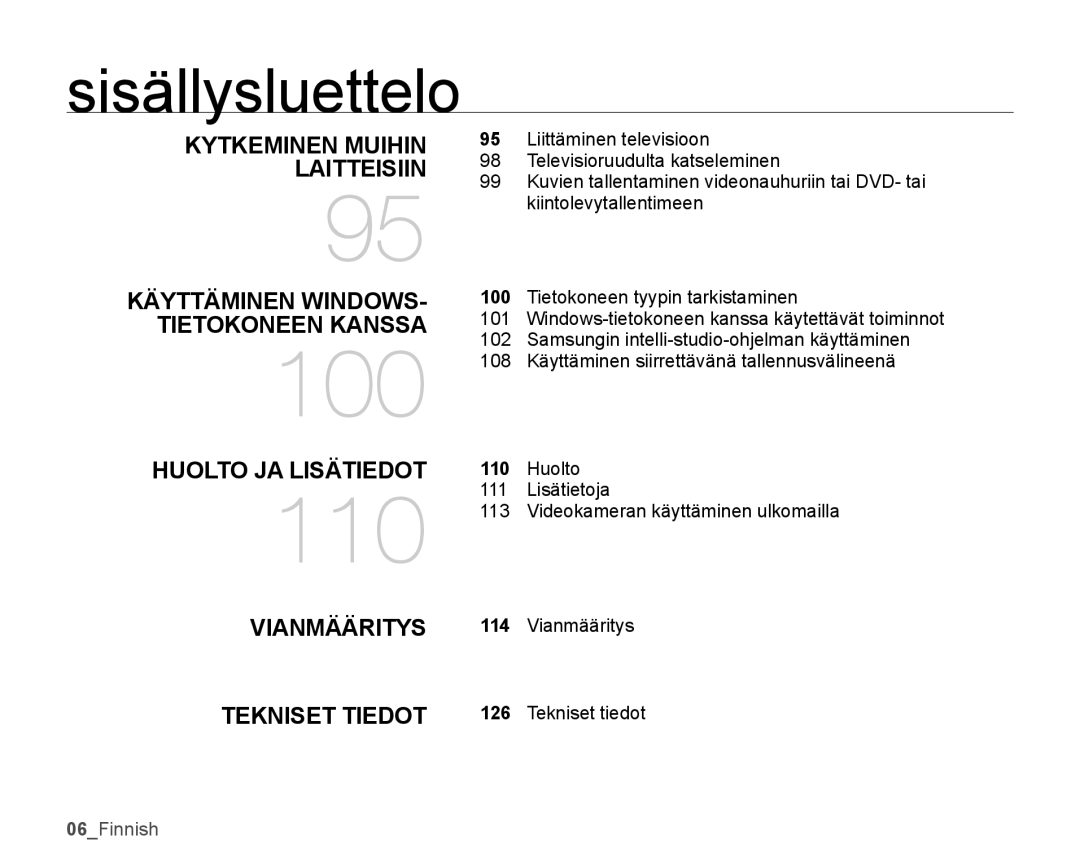 Samsung SMX-K45BP/EDC, SMX-K40LP/EDC, SMX-K40BP/EDC, SMX-K45LP/EDC manual Huolto ja lisätiedot, Vianmääritys Tekniset tiedot 