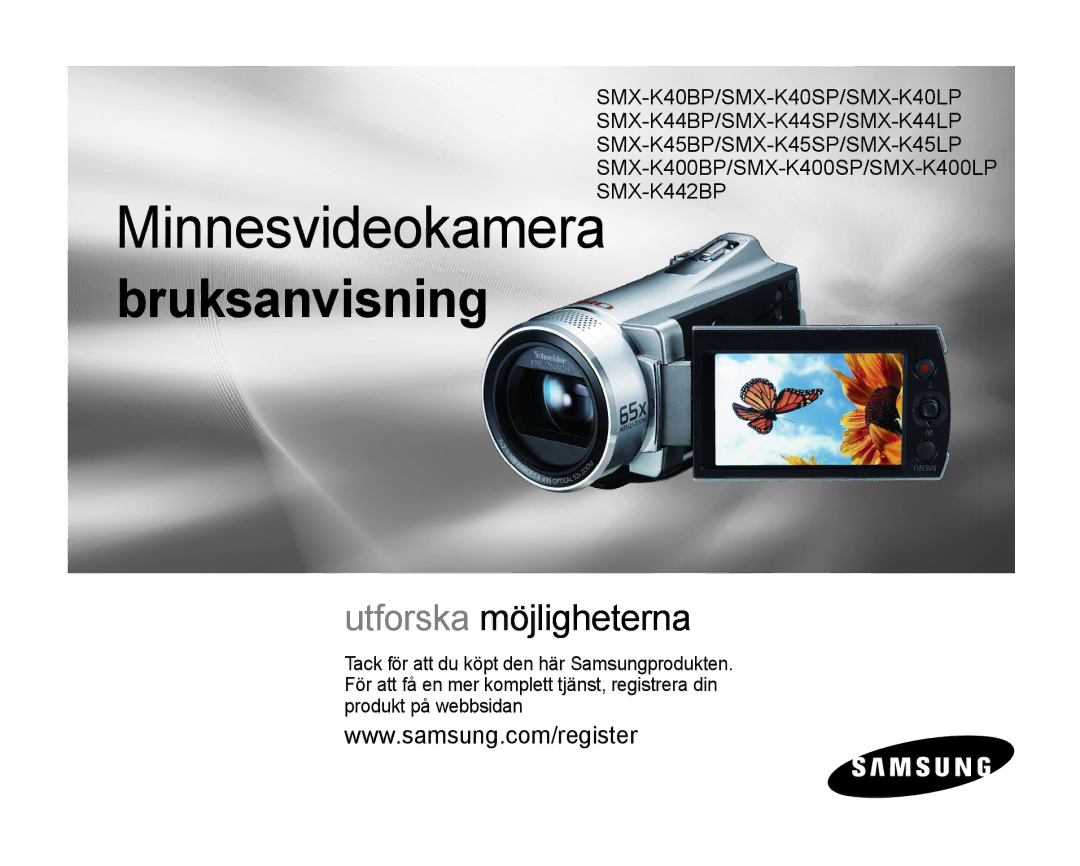 Samsung SMX-K40LP/EDC, SMX-K45BP/EDC, SMX-K40BP/EDC, SMX-K45LP/EDC manual MinnesvideokameraSMX-K442BP 