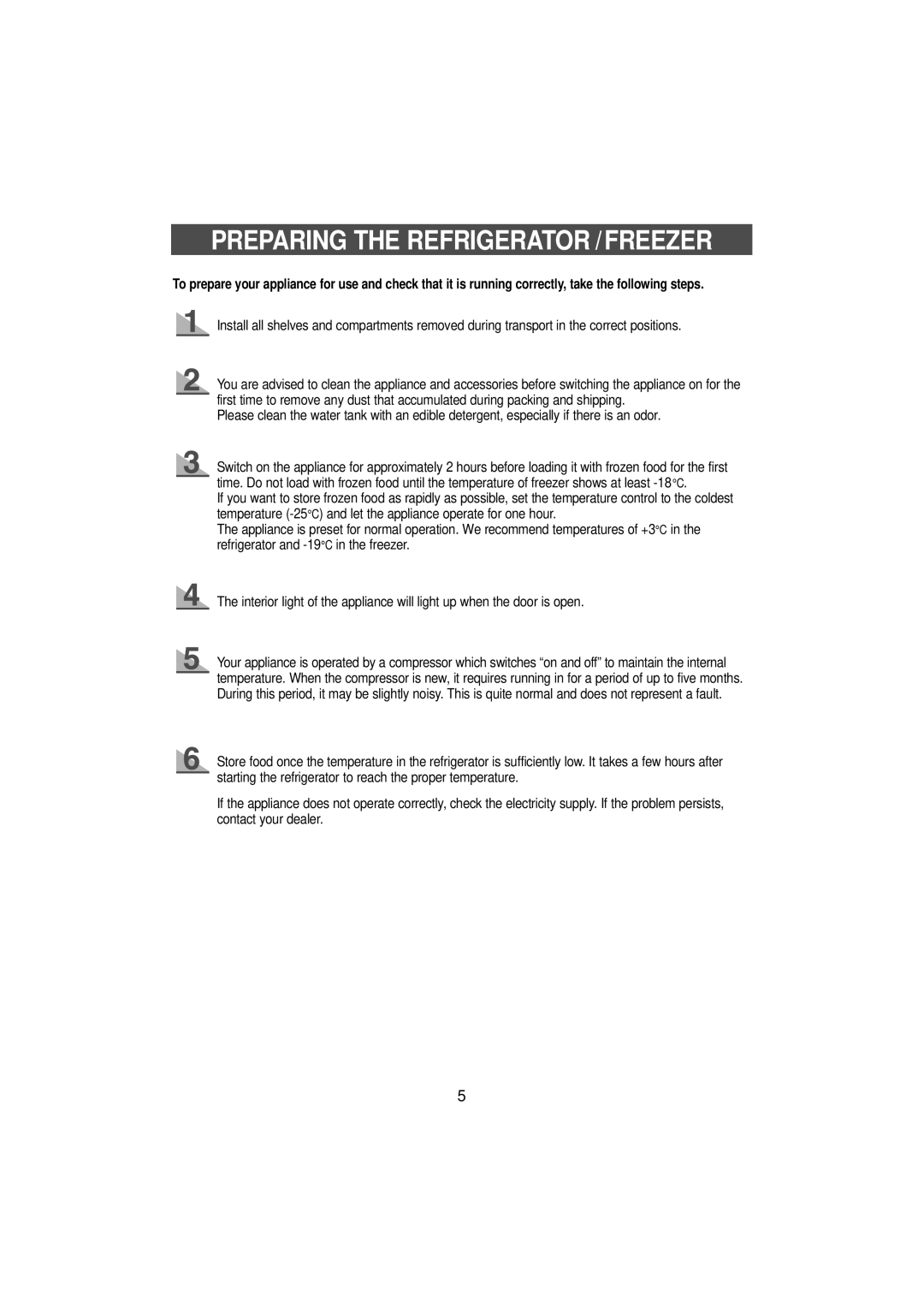 Samsung SN627EPNSQ/XEH manual Preparing the Refrigerator /FREEZER 