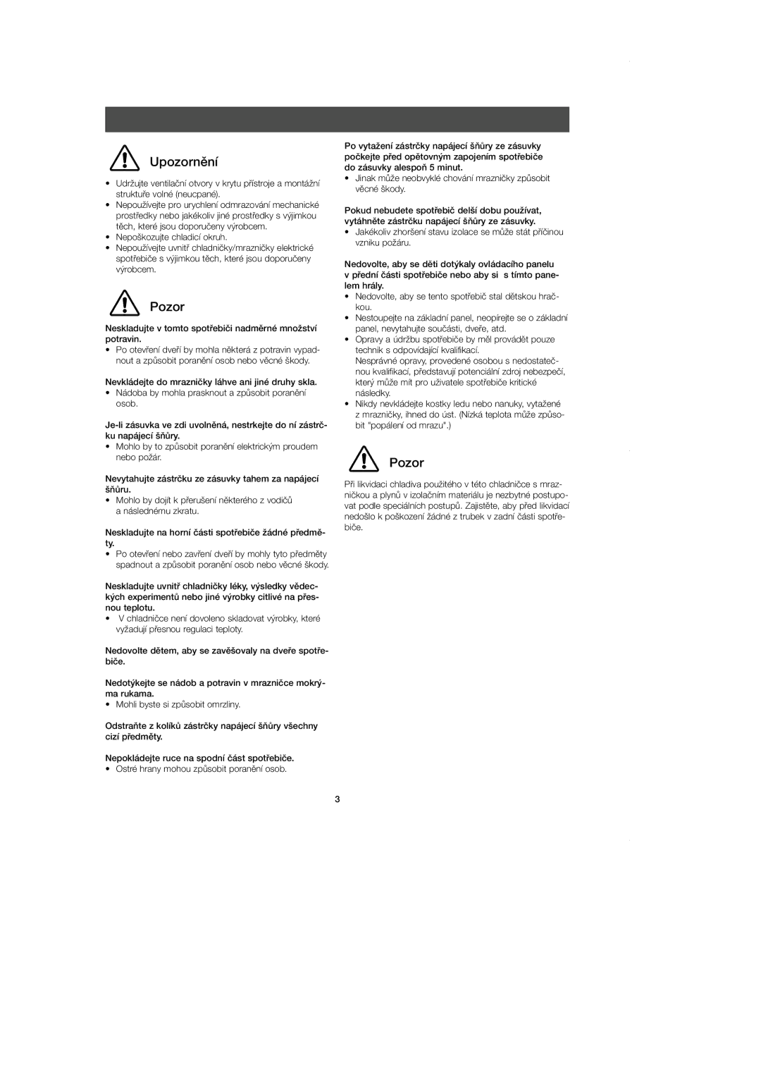 Samsung SN627ECSWQ/XEH, SN629EPNSQ/XEH, SN627EPNSQ/XEH manual Pozor 