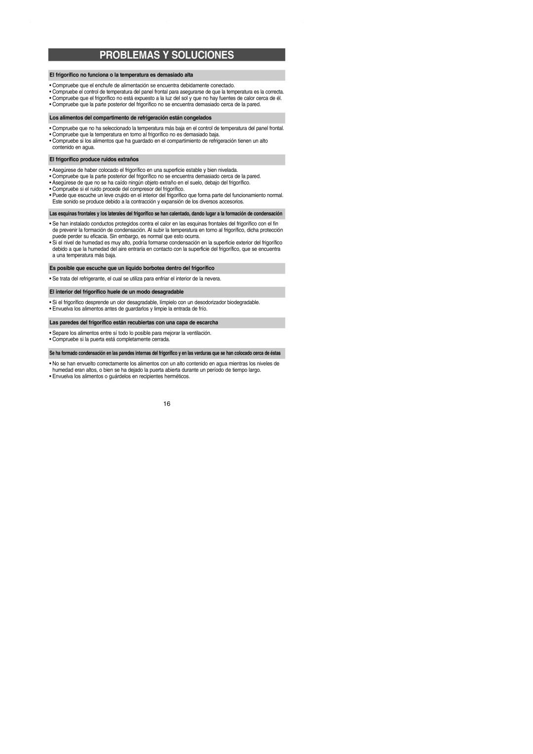 Samsung SN629EPPSQ/XES manual Problemas Y Soluciones, El frigorífico produce ruidos extraños 