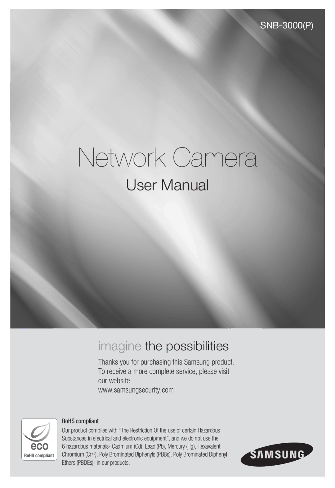 Samsung SNB-3000(P) user manual Network Camera 