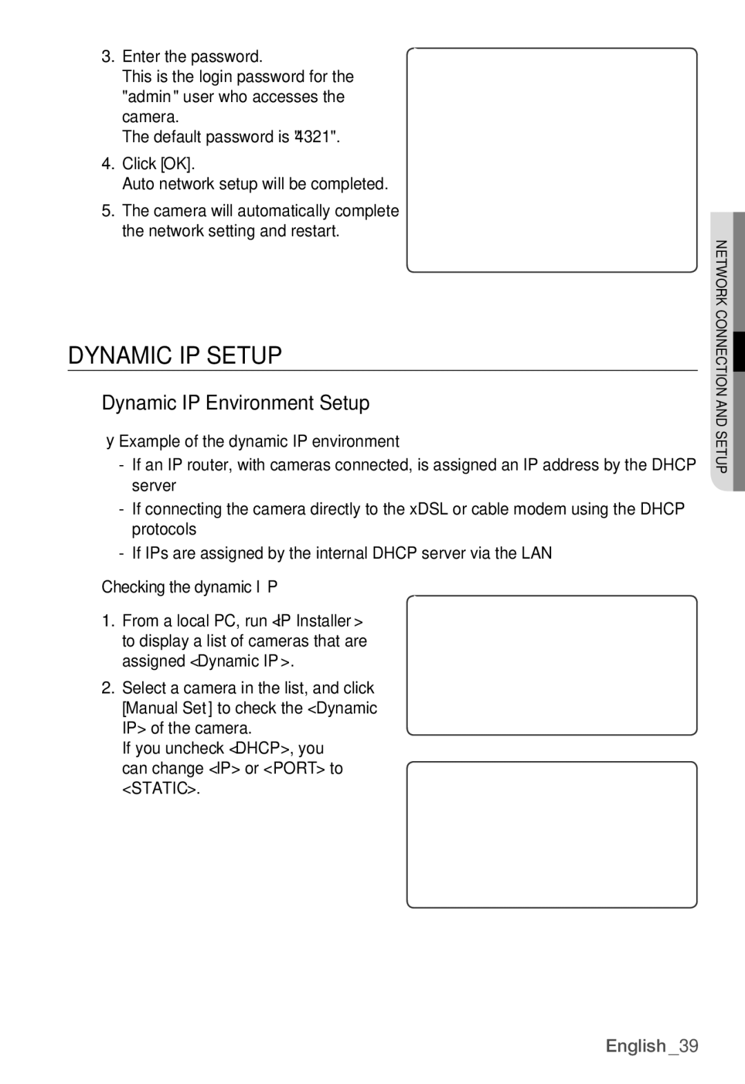 Samsung SNB-3000(P) user manual Dynamic IP Setup, Dynamic IP Environment Setup 