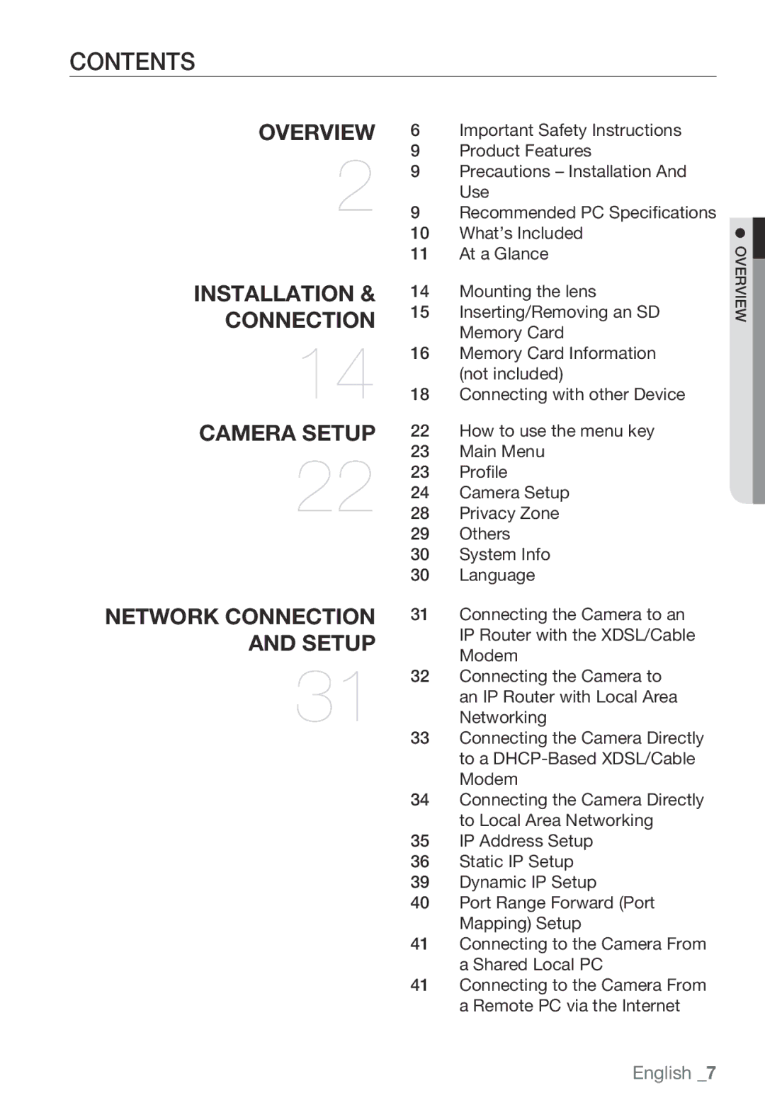 Samsung SNB-3000(P) user manual Contents 