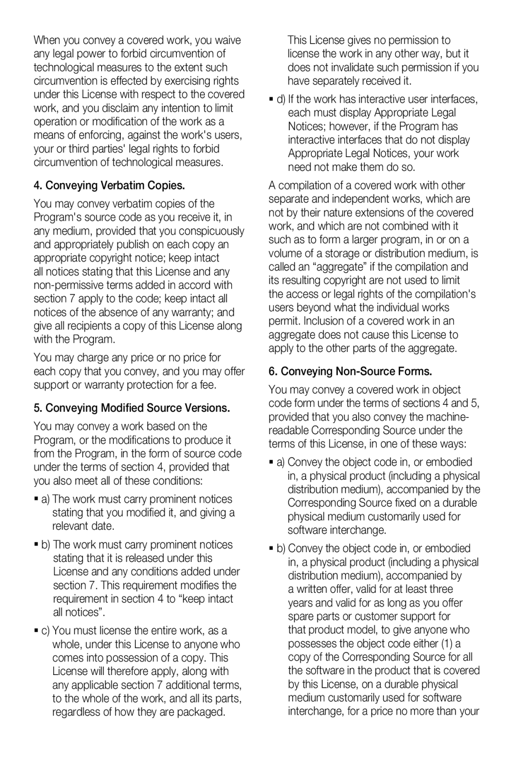 Samsung SNB-3000(P) user manual Conveying Verbatim Copies, Conveying Non-Source Forms 