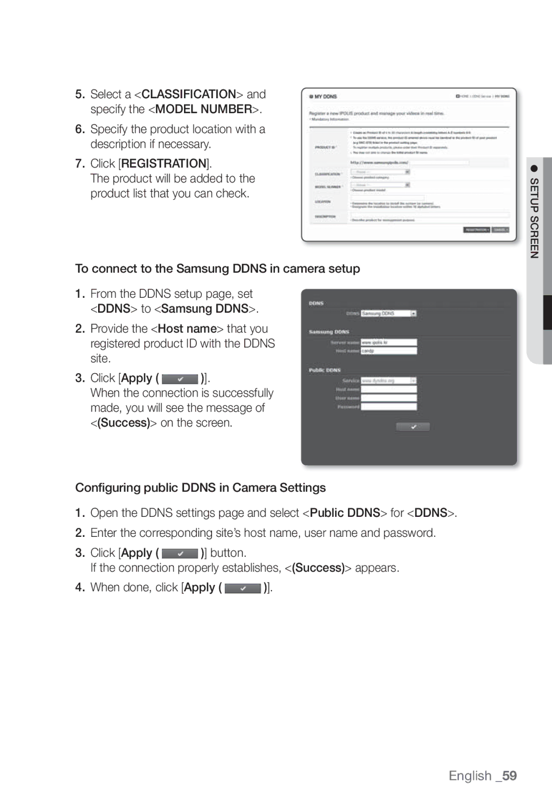 Samsung SNB-3002 user manual Select a Classification and specify the Model Number 