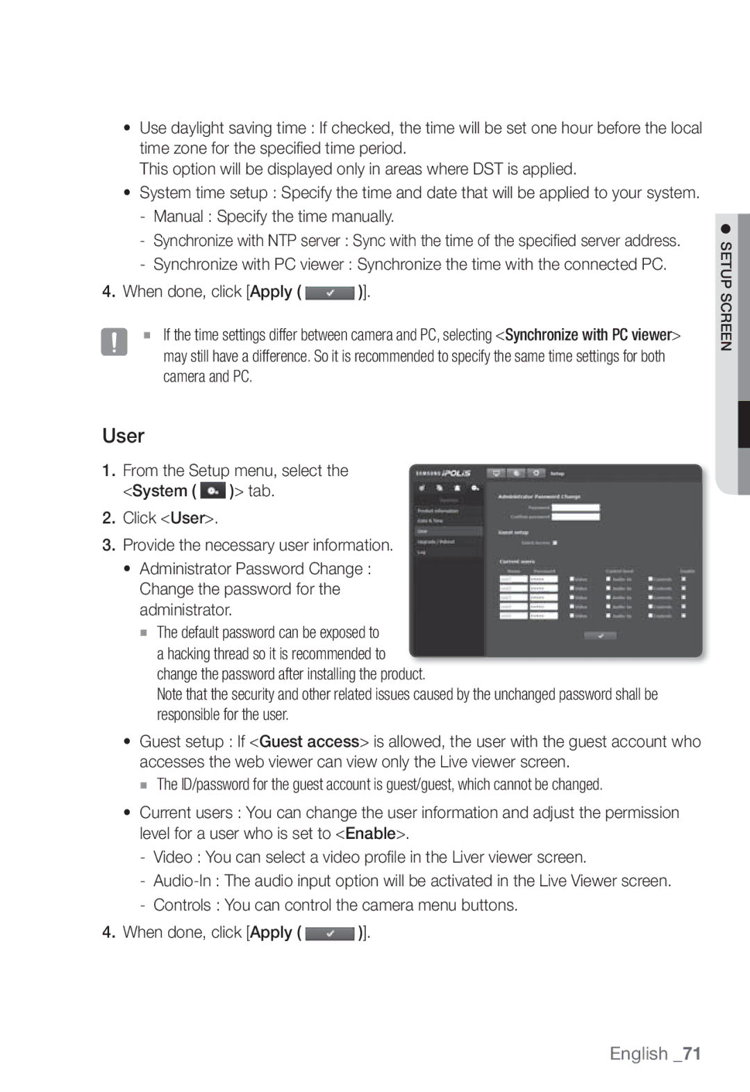 Samsung SNB-3002 user manual User, Manual Specify the time manually 