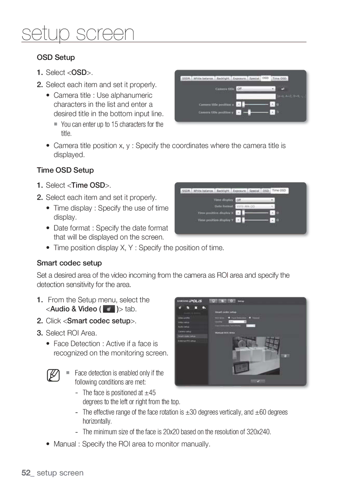 Samsung SNB-7000 user manual OSD Setup Select OSD Select each item and set it properly 