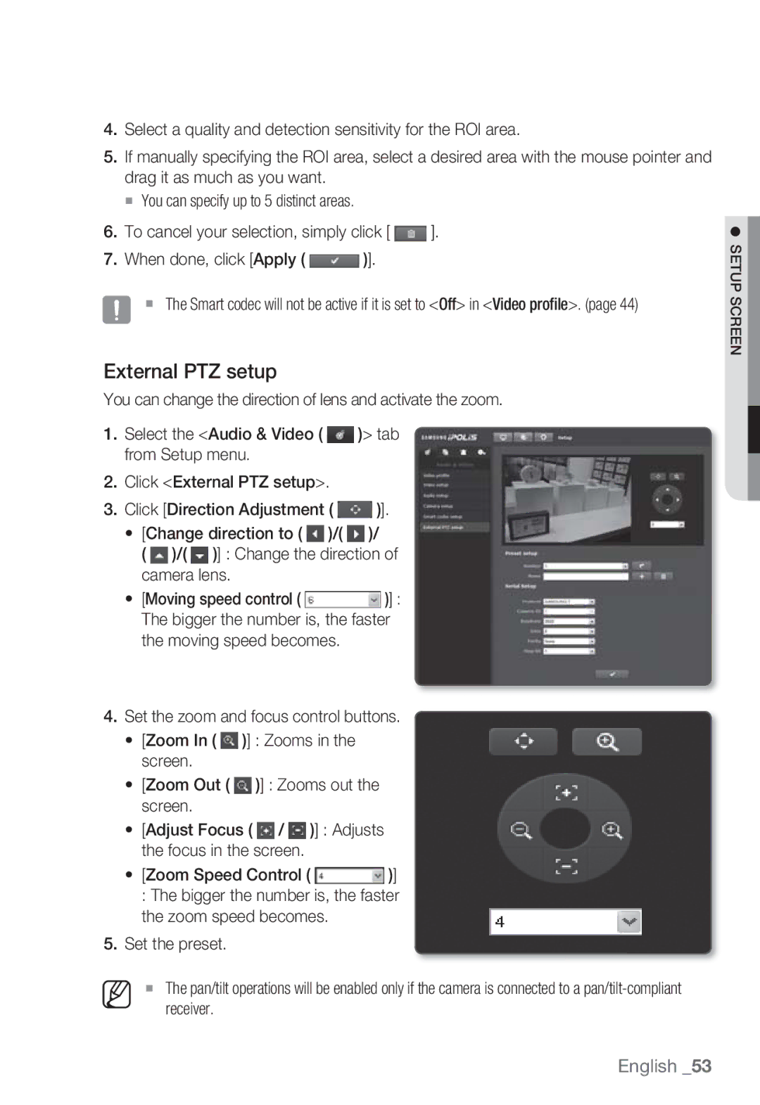 Samsung SNB-7000 user manual External PTZ setup 