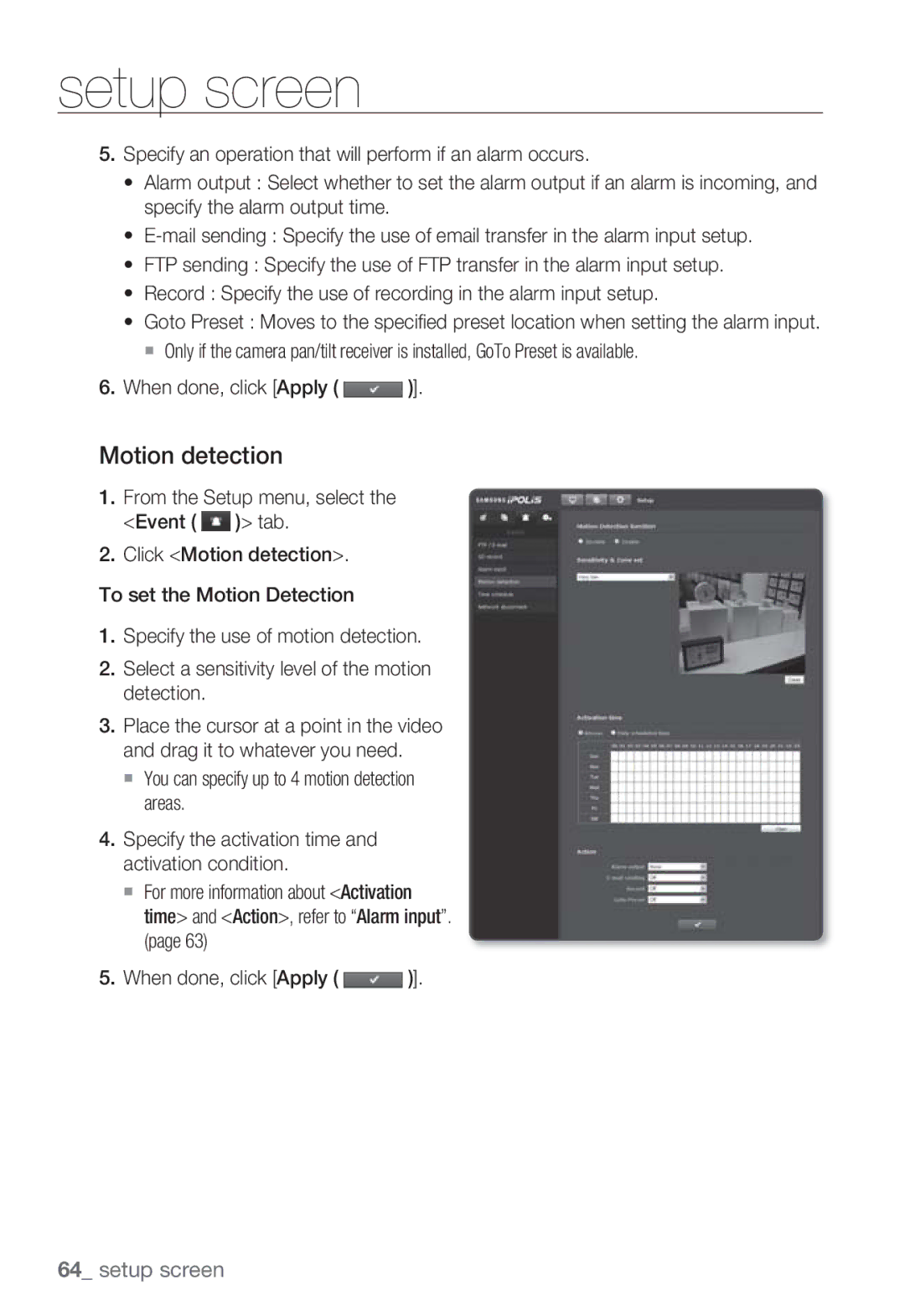 Samsung SNB-7000 user manual Motion detection 