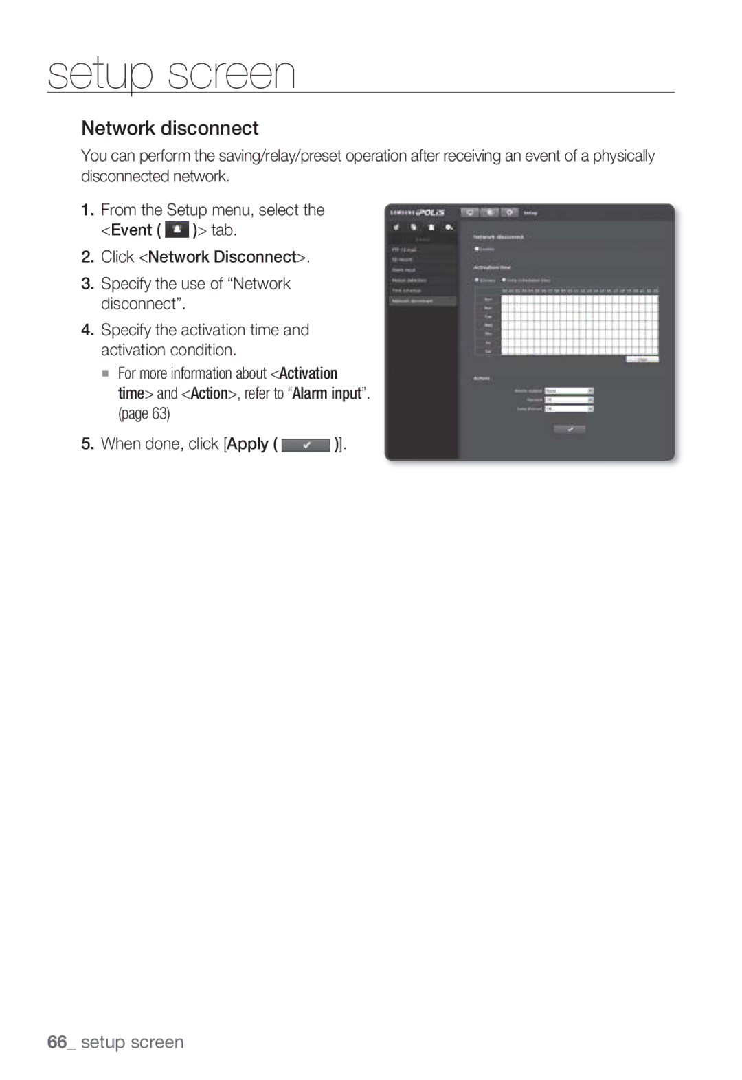 Samsung SNB-7000 user manual Network disconnect 