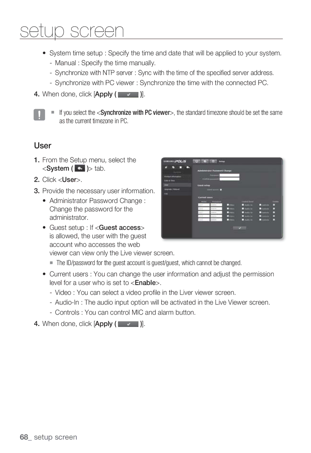 Samsung SNB-7000 user manual User, Viewer can view only the Live viewer screen 