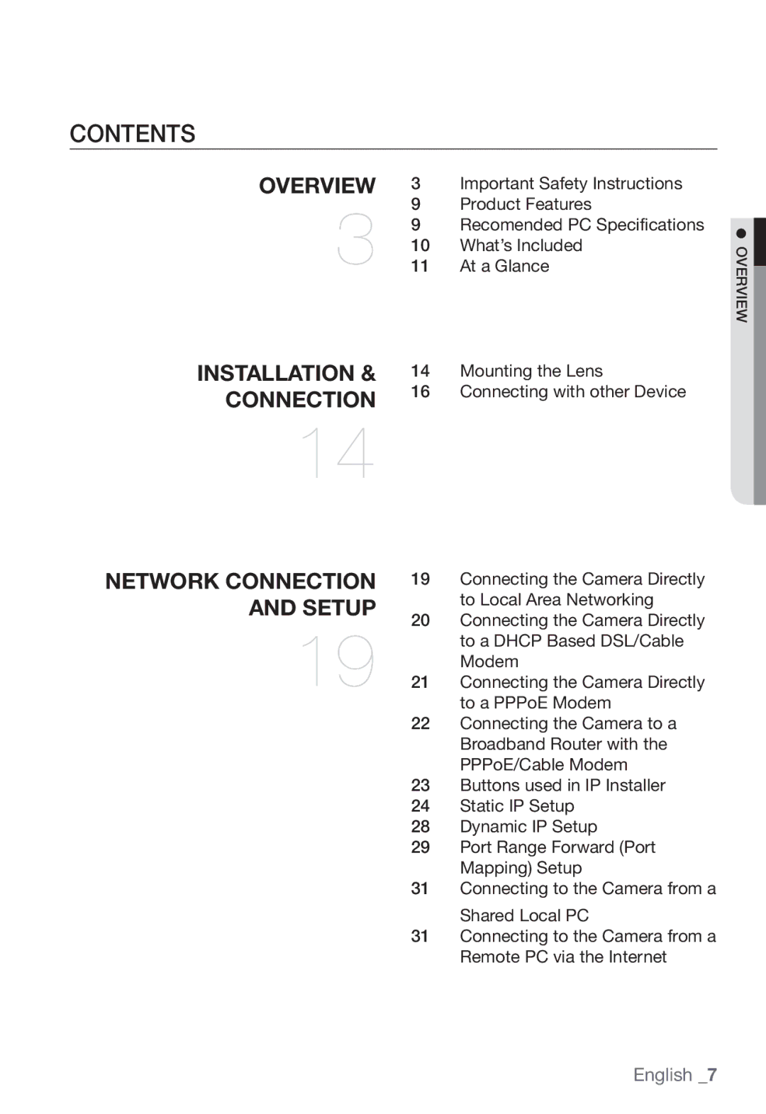 Samsung SNB-5001, SNB-7001 user manual Contents 