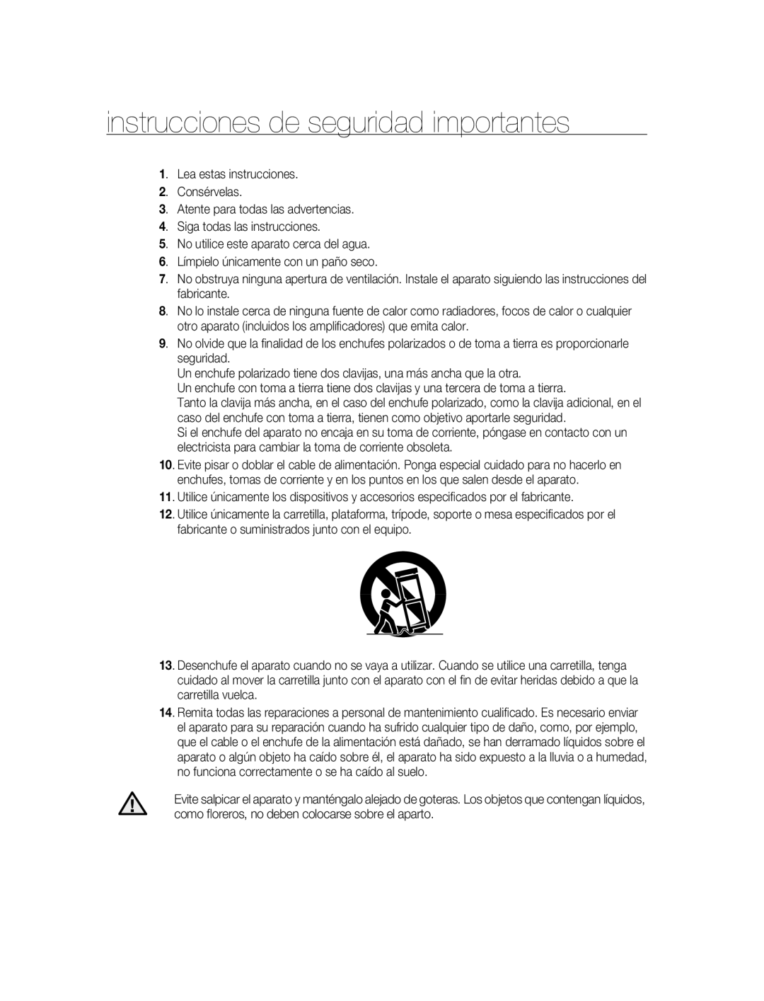 Samsung SNC-B2315P manual Instrucciones de seguridad importantes 