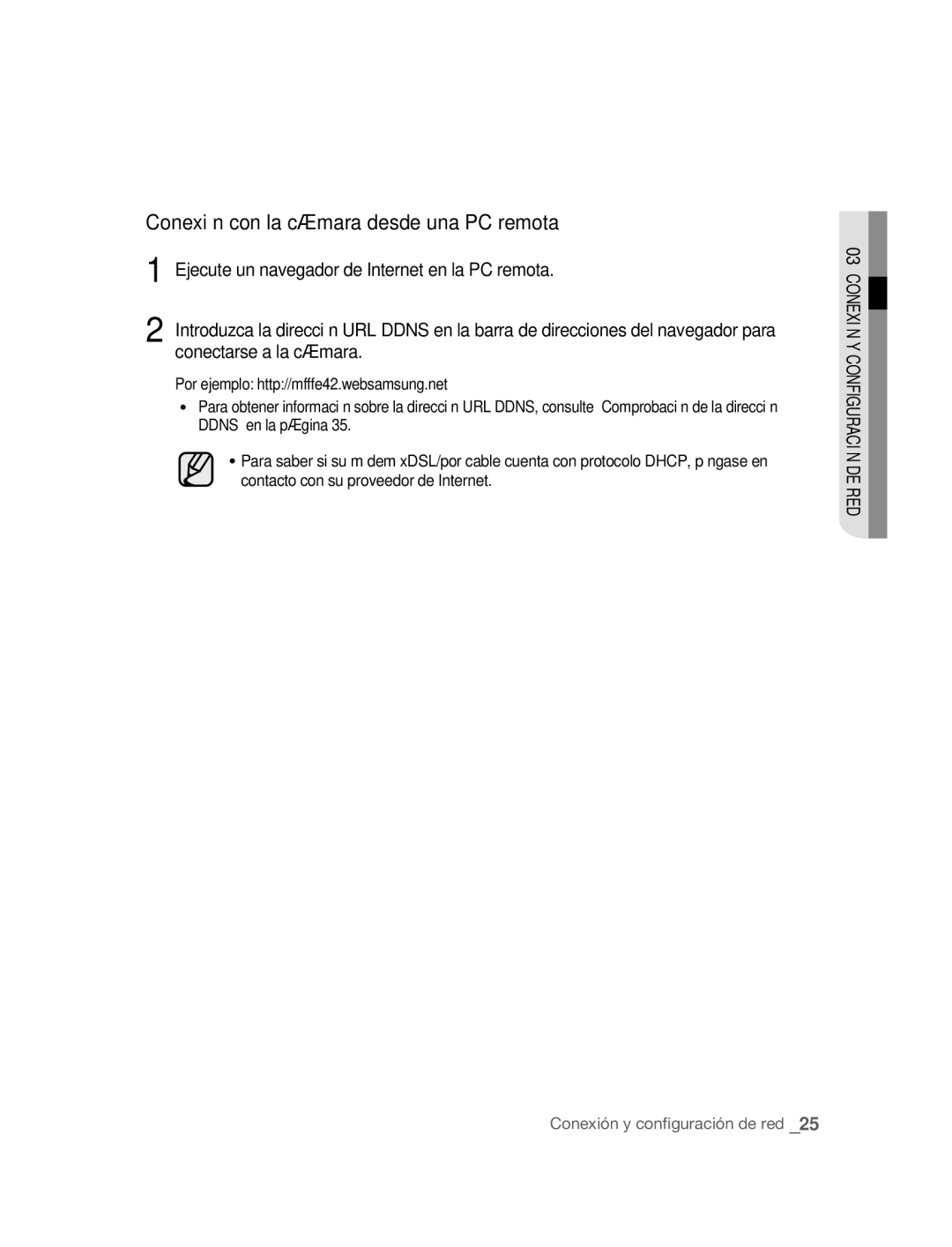 Samsung SNC-B2315P manual Conexión con la cámara desde una PC remota 