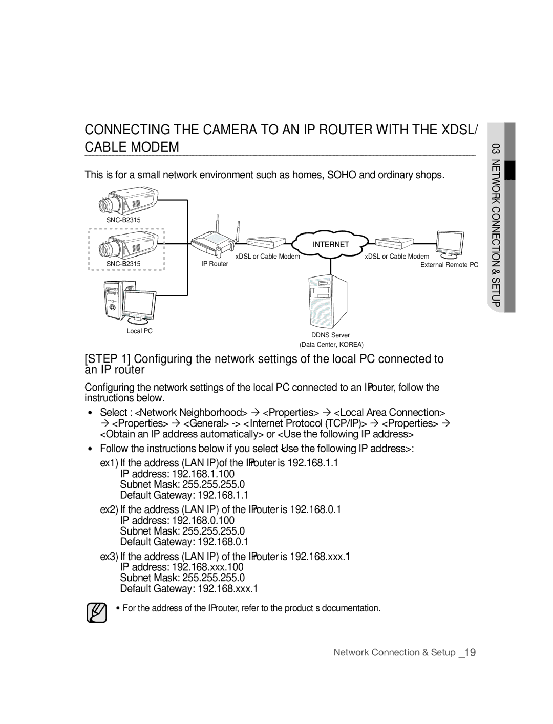 Samsung SNC-B2315P manual Connection & Setup 