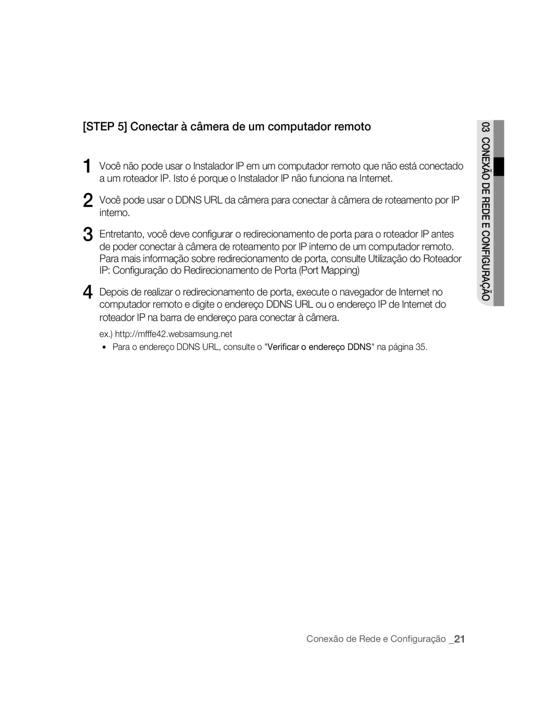 Samsung SNC-B2315P manual Conectar à câmera de um computador remoto 