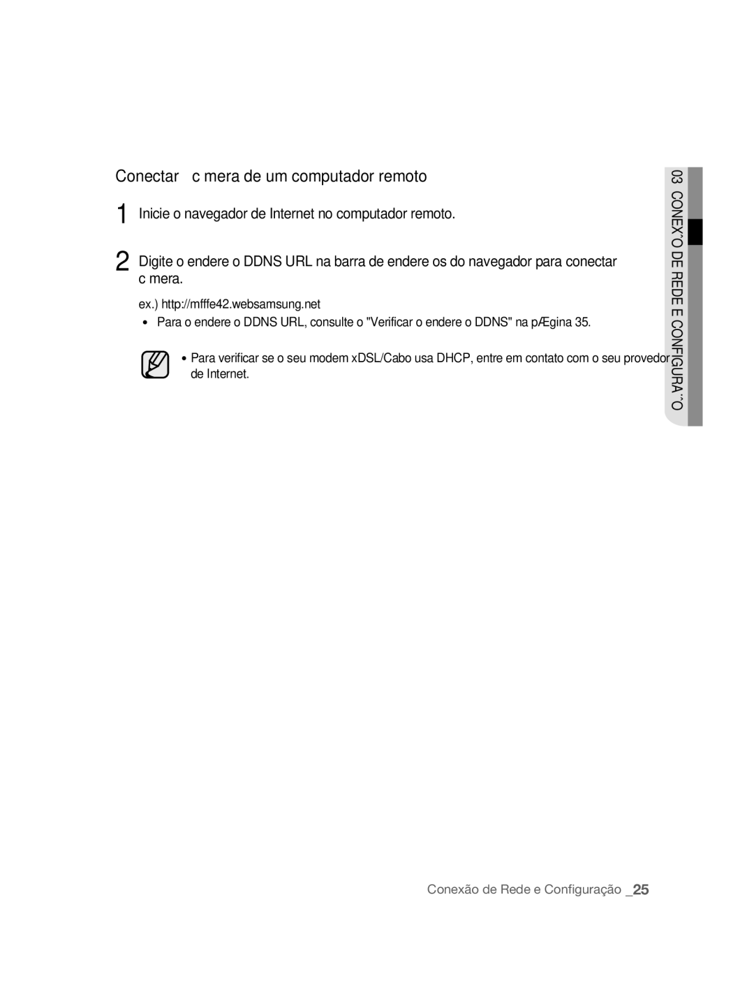 Samsung SNC-B2315P manual Conectar à câmera de um computador remoto 