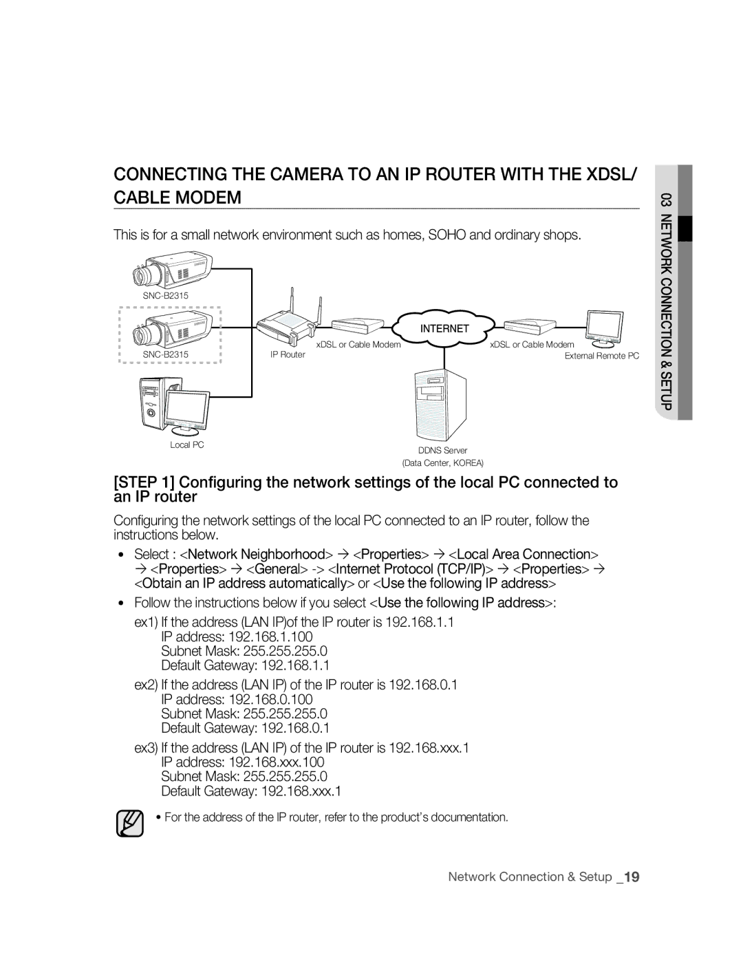 Samsung SNC-B2315P manual Connection & Setup 