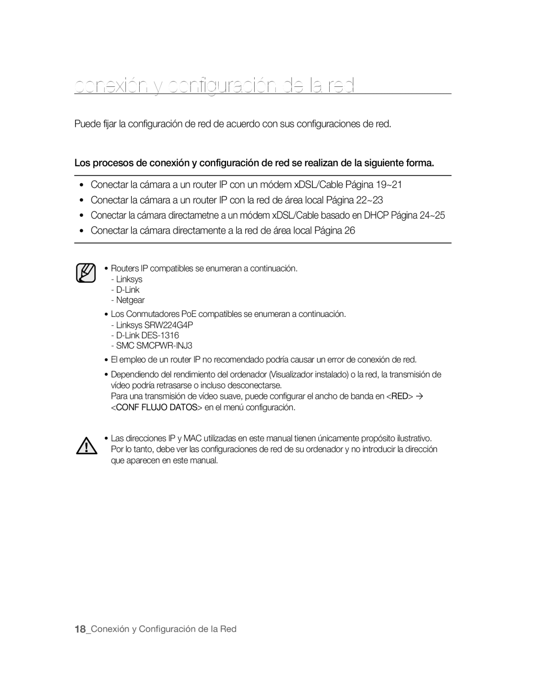 Samsung SNC-B2315P manual Conexión y configuración de la red 