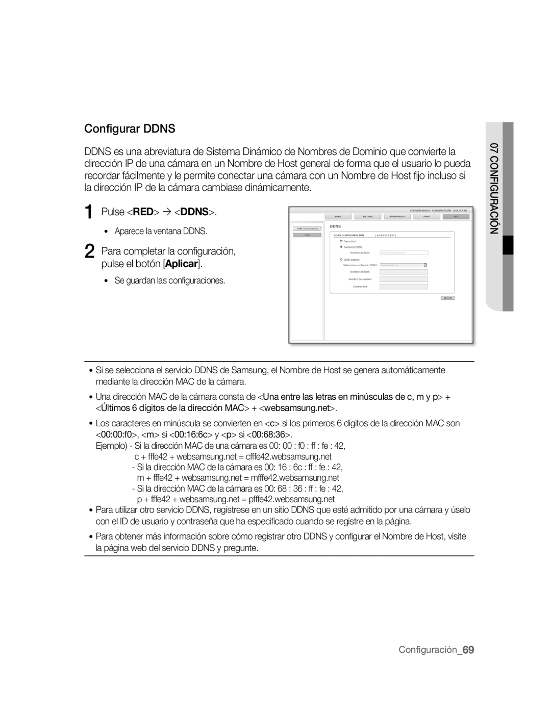 Samsung SNC-B2315P manual Configurar Ddns, Pulse RED ´ Ddns 