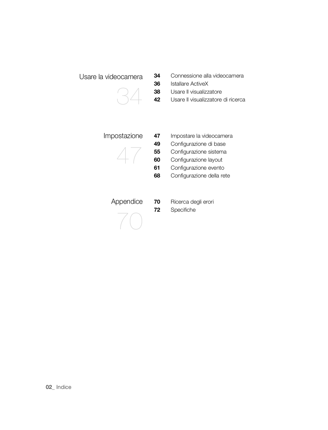 Samsung SNC-B2315P manual Impostazione, Usare la videocamera 