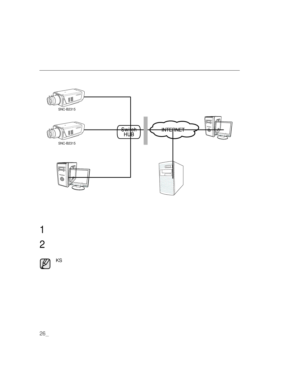 Samsung SNC-B2315P Подключение камеры напрямую к локальной сети, Подключение к камере через локальный ПК в локальной сети 