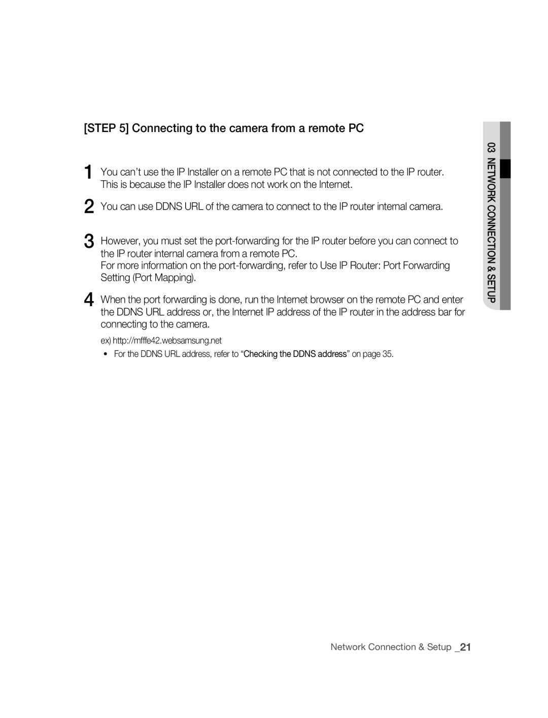 Samsung SNC-B2315P manual Connecting to the camera from a remote PC 